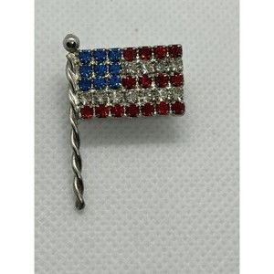 Eisenberg Ice signed flag brooch pin